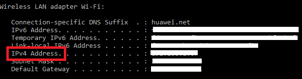 detaily systému Windows - IP adresa