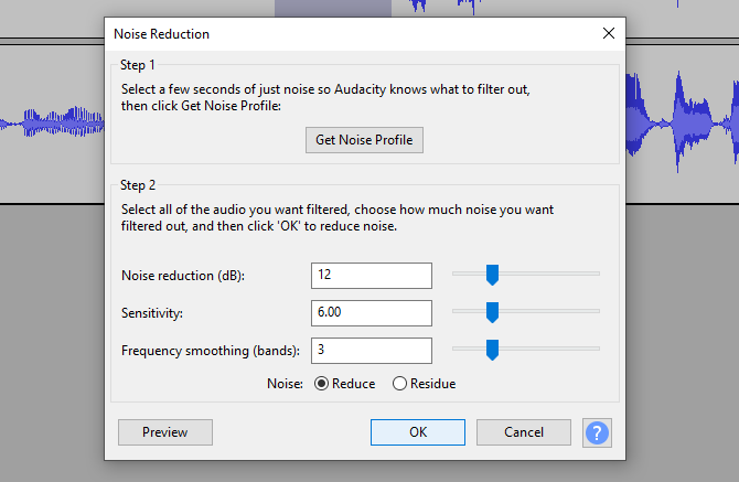 Na zlepšenie zvuku Audacity použite redukciu šumu