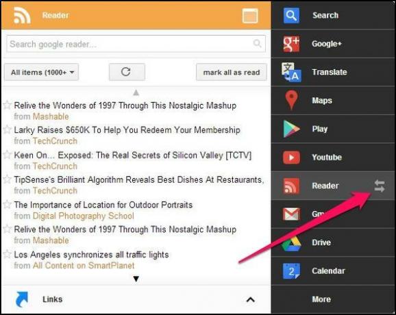 Čierne menu: Prístup ku všetkým službám Google v rámci jedinej ponuky [Chrome] Spínač na čítanie správ