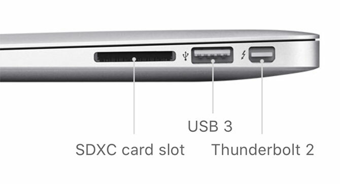 porty macbook - MacBook Air na pravej strane