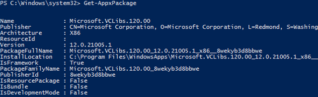 windows-10 PowerShell-get-appxpackage