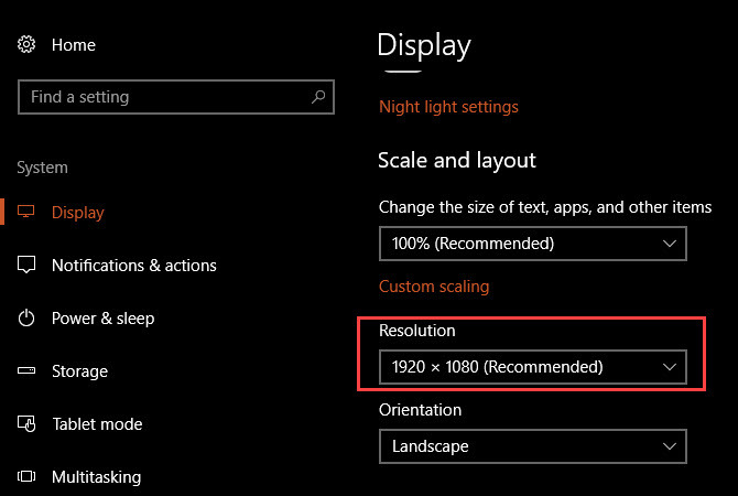 detaily systému Windows - rozlíšenie obrazovky