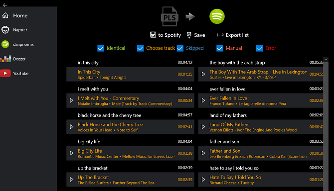 importovať zoznamy skladieb do aplikácie Spotify - aplikácia na konverziu zoznamov videí
