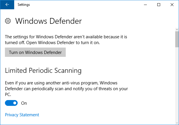 Windows obranca pravidelné skenovanie