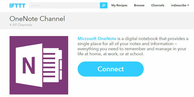 Pripojte OneNote k IFTTT