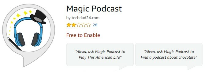 Čarovný podcast pre podcasty Amazon echo