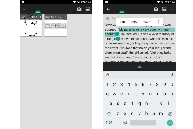 Najlepšie OCR aplikácie Android extrahovať text