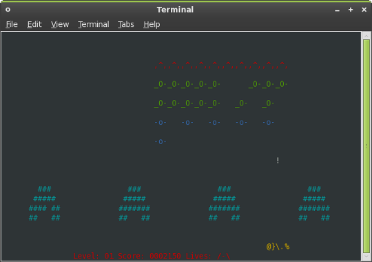 Hrajte hry vo vašom Linuxovom termináli ninvaders