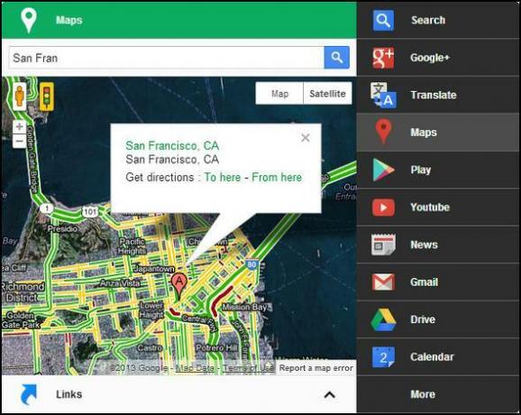 Čierne menu: Prístup ku všetkým službám Google v rámci jedinej ponuky [Chrome] Mapy so satelitom