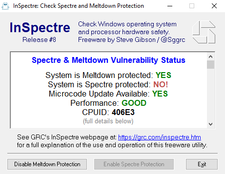 Bezplatné bezpečnostné nástroje – InSpectre zisťuje zraniteľné miesta Spectre a Meltdown vo vašom CPU