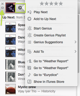 ITunes menu