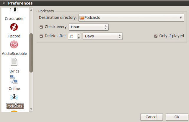 linux-podcast-tools-Guayadeque-settings