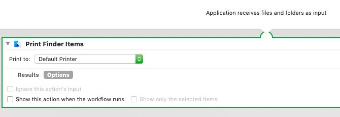 Automator aplikácia pre tlač dokumentov na Mac