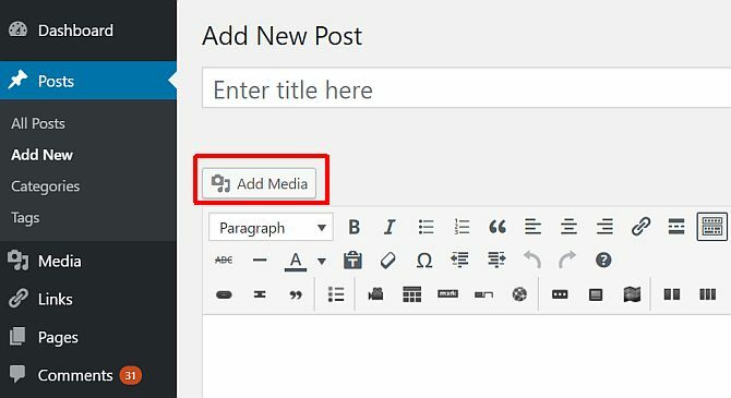 Nastavte si blog pomocou WordPress: The Ultimate Guide add media