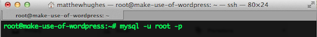 ssh-WordPress-mysql-login