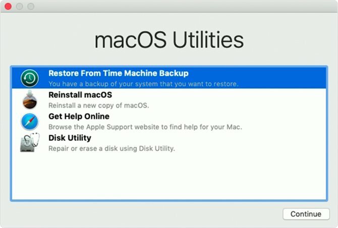 macos downgrade restore from time machine