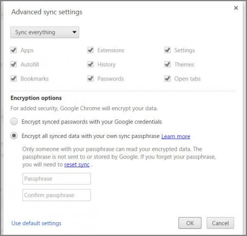 Chromesyncsettings