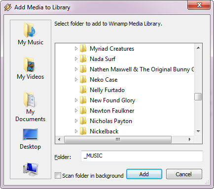 Winamp - prehrávač pevných médií, ktorý vyniká pri správe hudobnej zbierky [Windows] Winamp, pridávanie médií do knižnice
