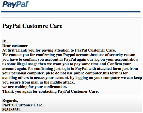 paypal-email-phishing, scam