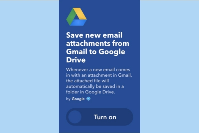 ifttt prílohy k službe Google Gmail