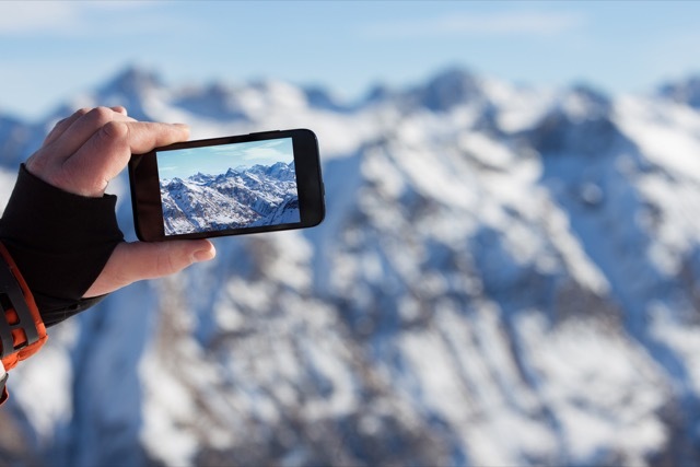 Fotografie z hory zhotovené pomocou smartfónu