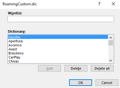 Ako sa hláskuje a gramatika Skontrolujte v slovníku MS Word vlastný slovník