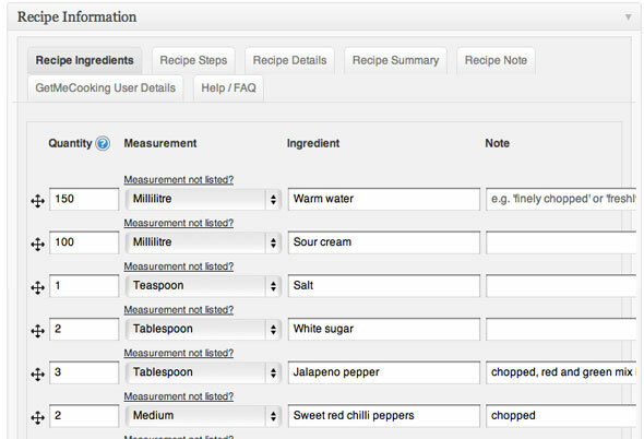 recept na wordpress