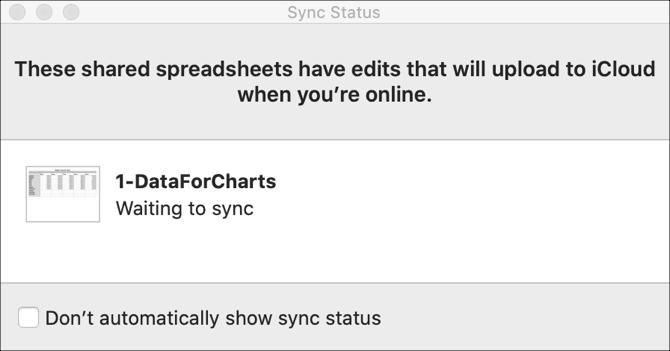 Zobraziť stav synchronizácie v číslach Mac