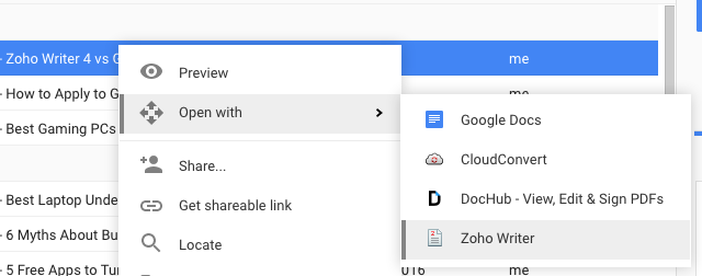 Zoho-spisovateľ-google-drive-addon