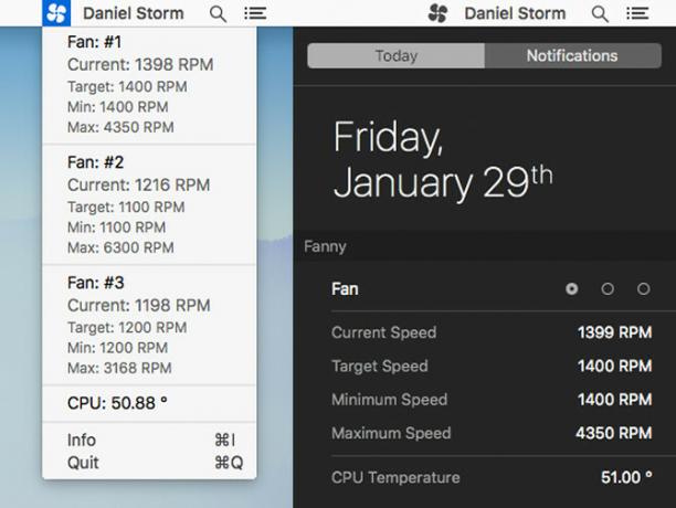 Fanny- MacOS CPU-Temp-ventilátory-widgetu