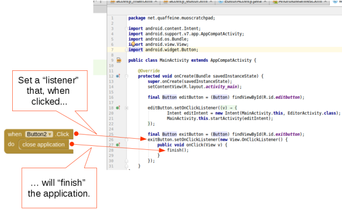 android vytvoriť aplikáciu androidstudio screen1 kód