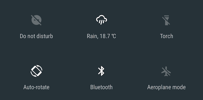 Aplikácia Android Nougat Weather Quick Settings Tile App