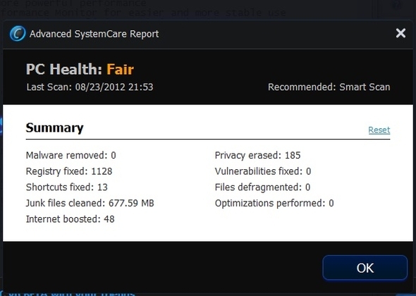 Rozšírené SystemCare 6 Beta 2.0 - Váš vlastný počítačový lekár [Windows] Okno ASC PC Health Monitor je väčšie