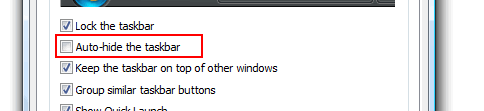 odstrániť panel úloh systému Windows