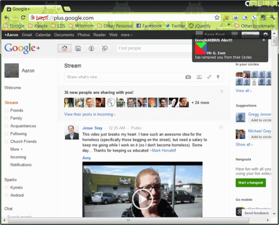 GoogleMINUS: Získajte upozornenie, keď vás niekto odstráni zo svojich kruhov Google+ google mínus1