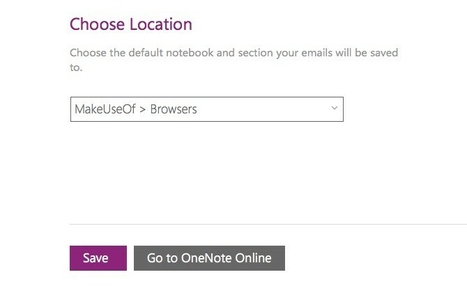 Vyberte možnosť OneNote Save Location