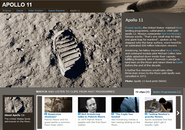 Ďalšie informácie o Neil Armstrong a Apollo 11 Moon Landing On The Web bbc apollo 11