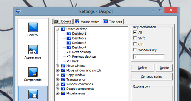 Dexpot-settings