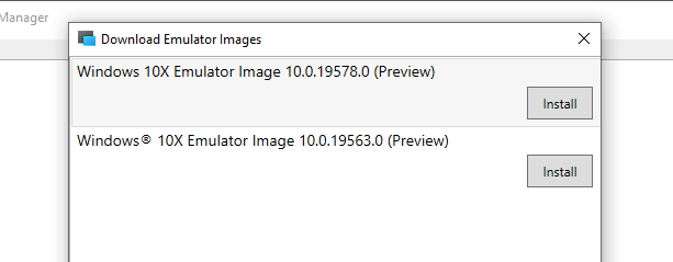 Windows 10x stiahnuť obrázok emulátora