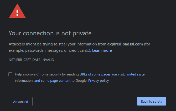 Pripojenie Chrome nie je súkromné