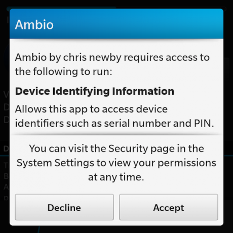 Blackberry Ambi-permissions