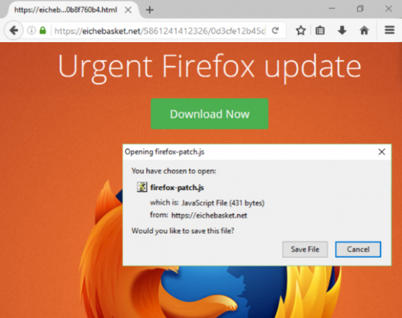 falošné online falošné stránky - falošná stránka aktualizácie Firefoxu