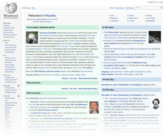 Wikipedia-Predná strana