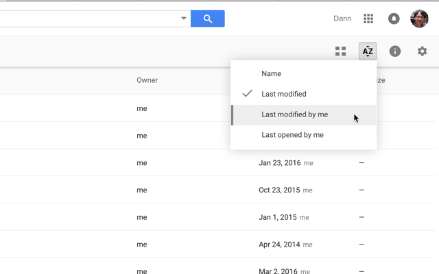 triedenie možnosti google-drive-