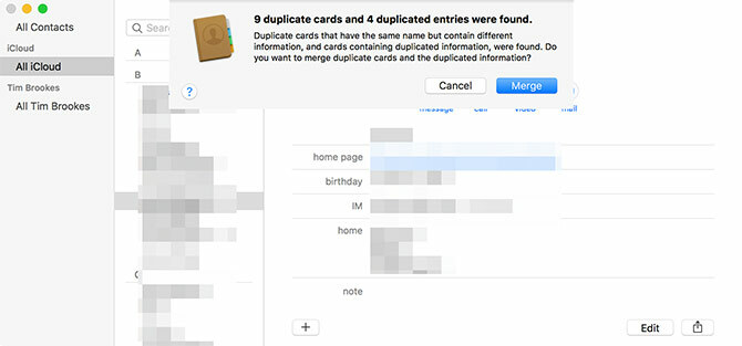 Zlúčiť duplicitné kontakty macOS